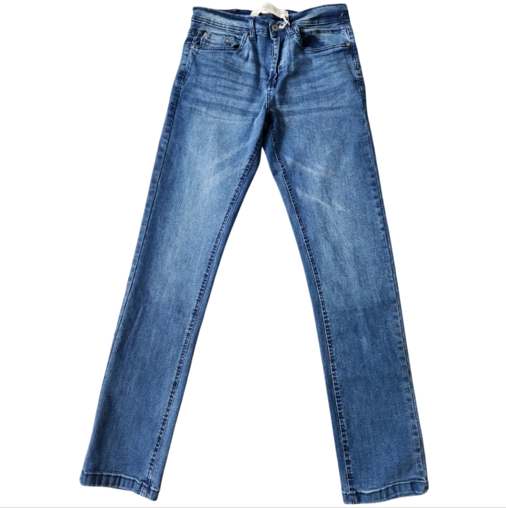 MEN' CLASSIC BLUE CASUAL TAPERED JEANS SZ 30×32 NWT